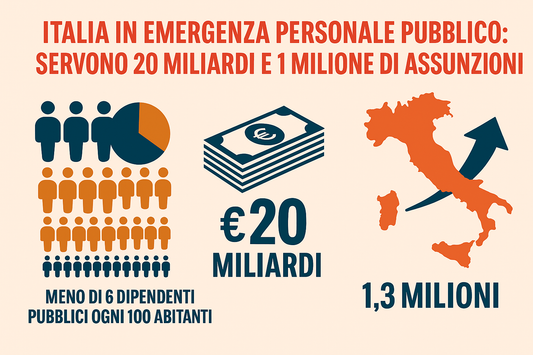 Italia in emergenza personale pubblico: servono 20 miliardi e 1 milione di assunzioni!