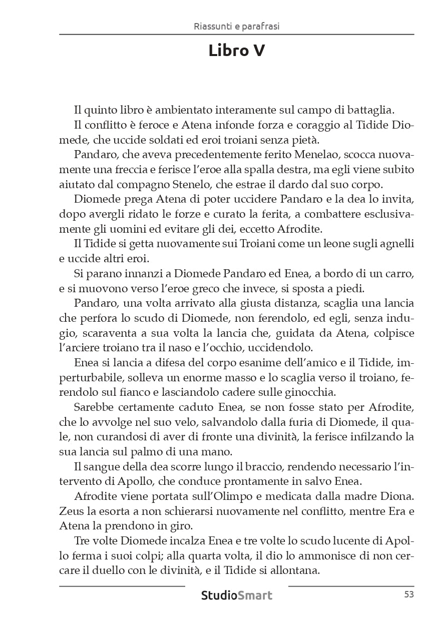 Iliade - Riassunti e parafrasi