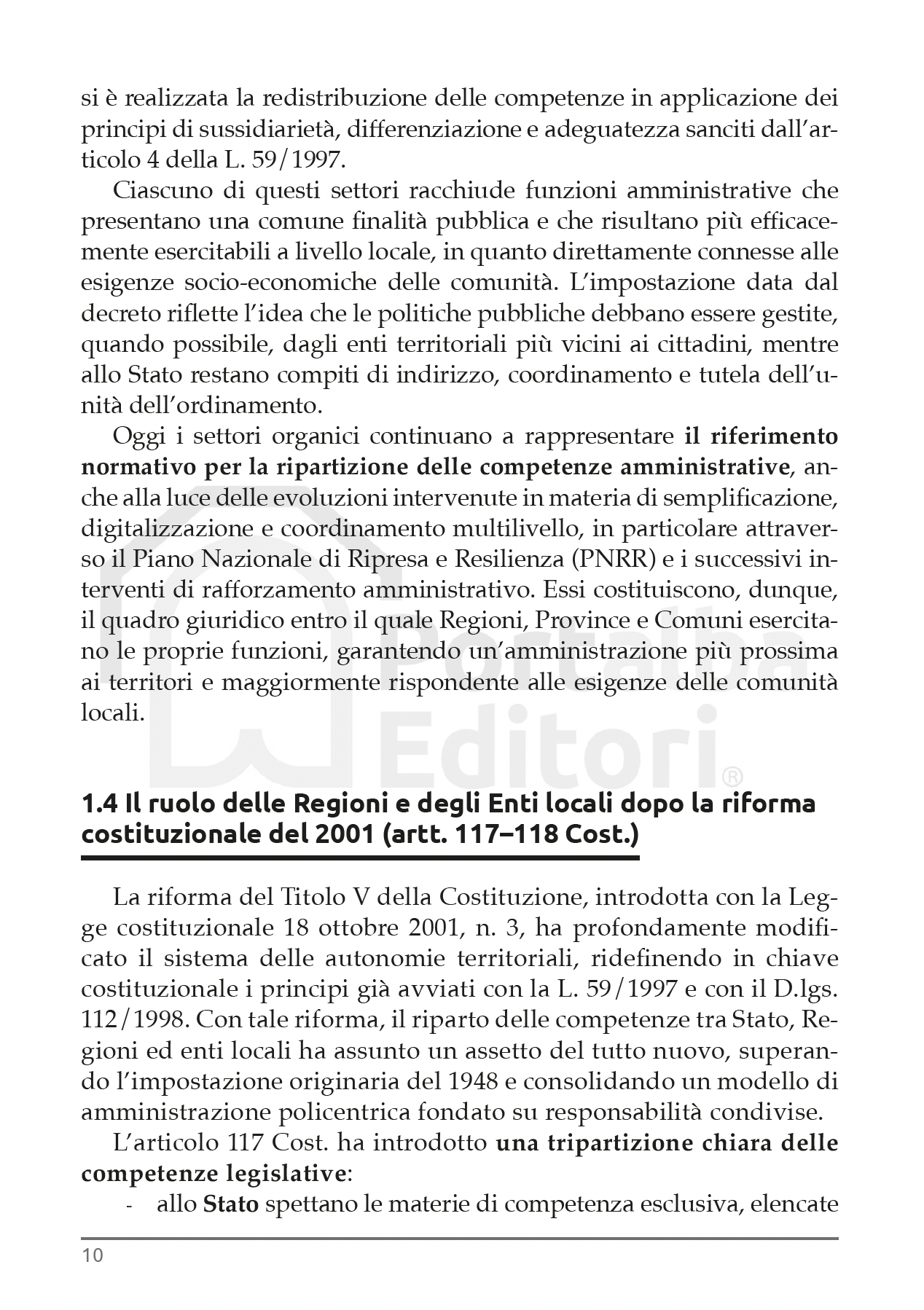 Settori organici di intervento locale