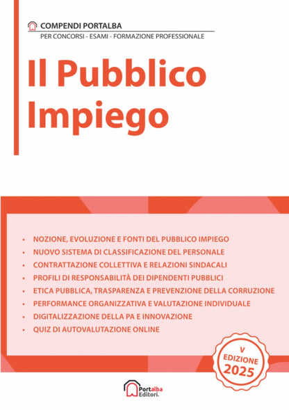 Copertina del libro "Il Pubblico Impiego" per concorsi pubblici e corsi di formazione, edizione 2025.