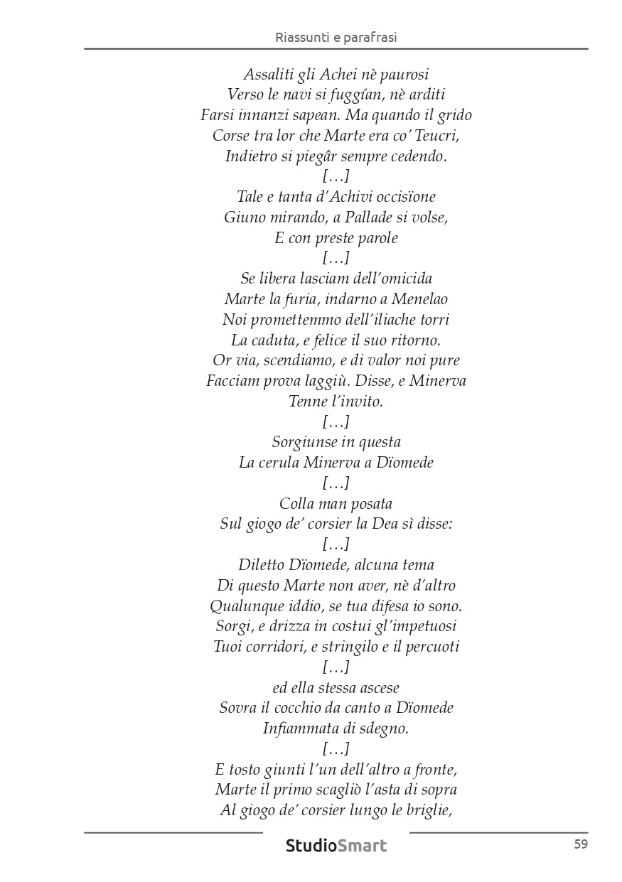 Iliade - Riassunti e parafrasi
