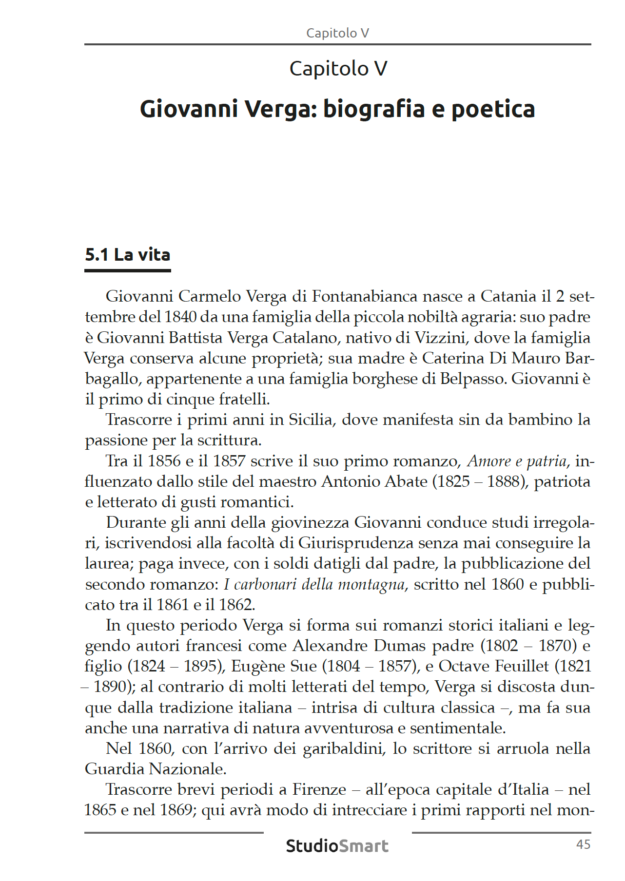 Compendio di Letteratura Italiana - Dall'Unità d'Italia alle avanguardie