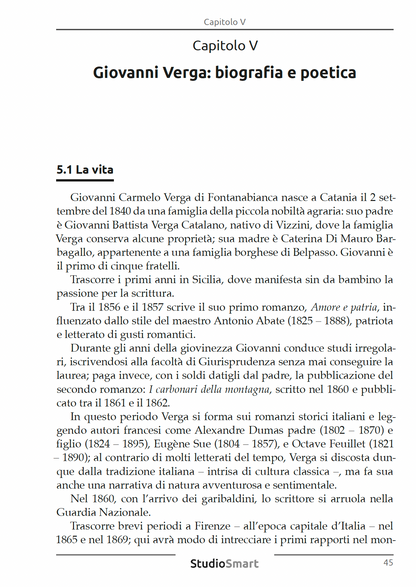 Compendio di Letteratura Italiana - Dall'Unità d'Italia alle avanguardie
