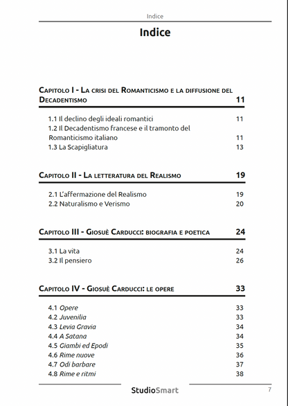 Compendio di Letteratura Italiana - Dall'Unità d'Italia alle avanguardie