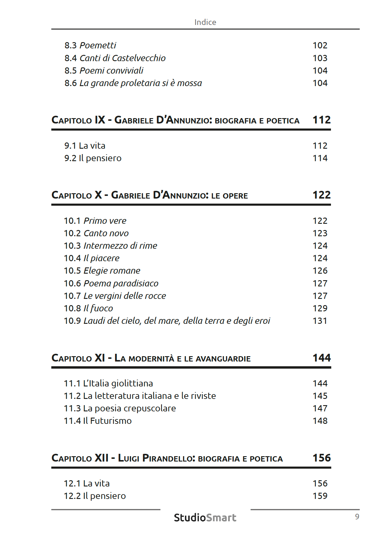 Compendio di Letteratura Italiana - Dall'Unità d'Italia alle avanguardie