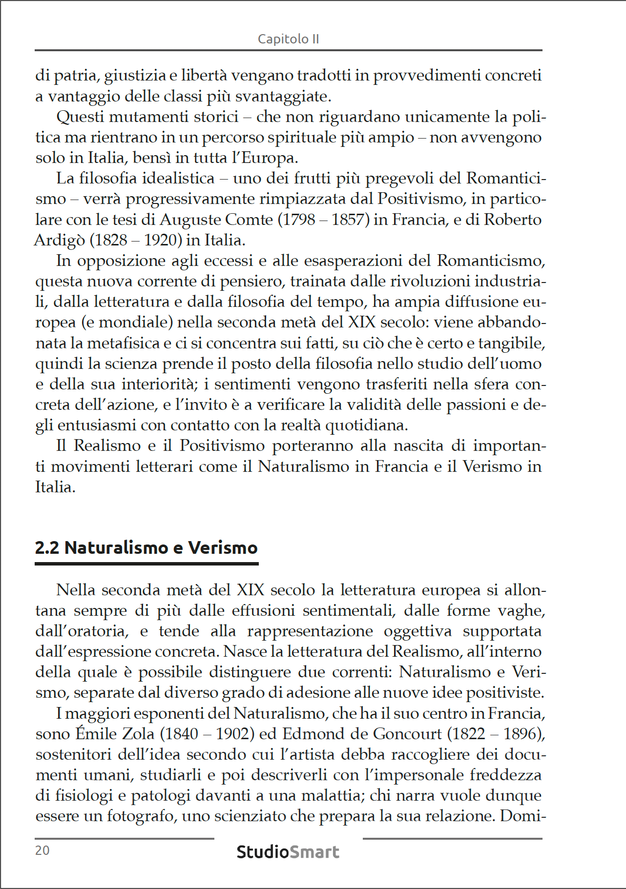 Compendio di Letteratura Italiana - Dall'Unità d'Italia alle avanguardie