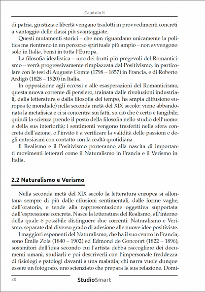 Compendio di Letteratura Italiana - Dall'Unità d'Italia alle avanguardie