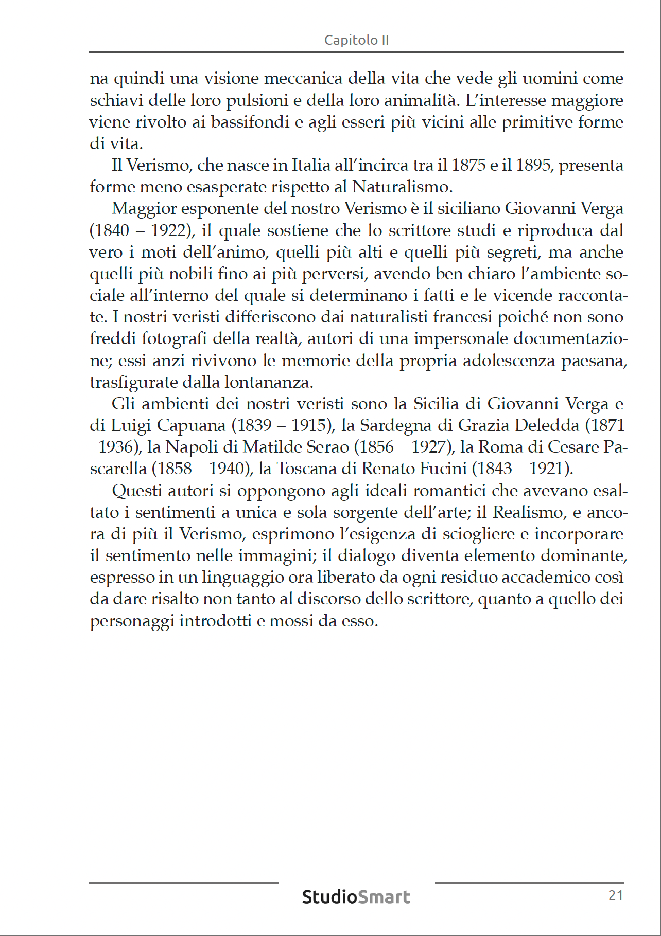 Compendio di Letteratura Italiana - Dall'Unità d'Italia alle avanguardie